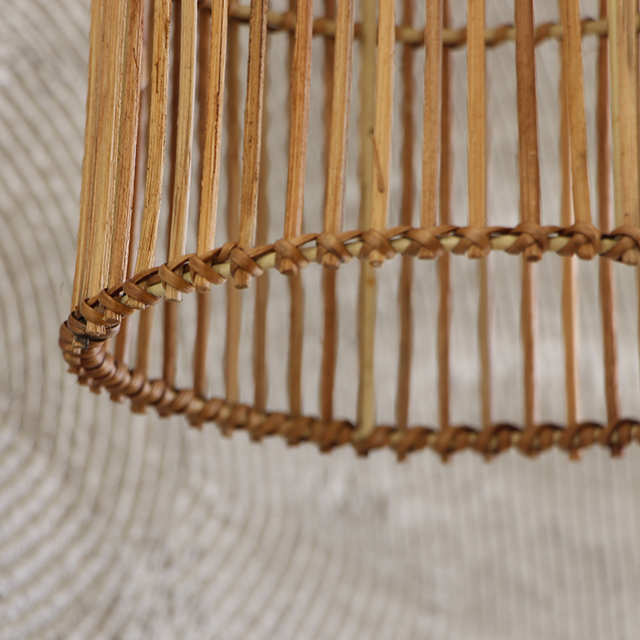 Rattan Siyah Aplik | El Yapımı Doğal Rattan Duvar Aydınlatması