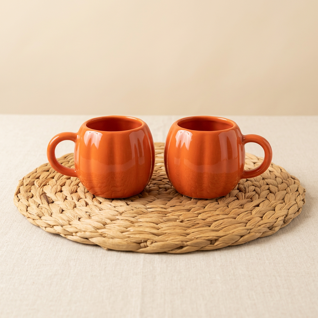 Nour Home "Pumpkin Pop" Turuncu Seramik Kupa (150 ml)