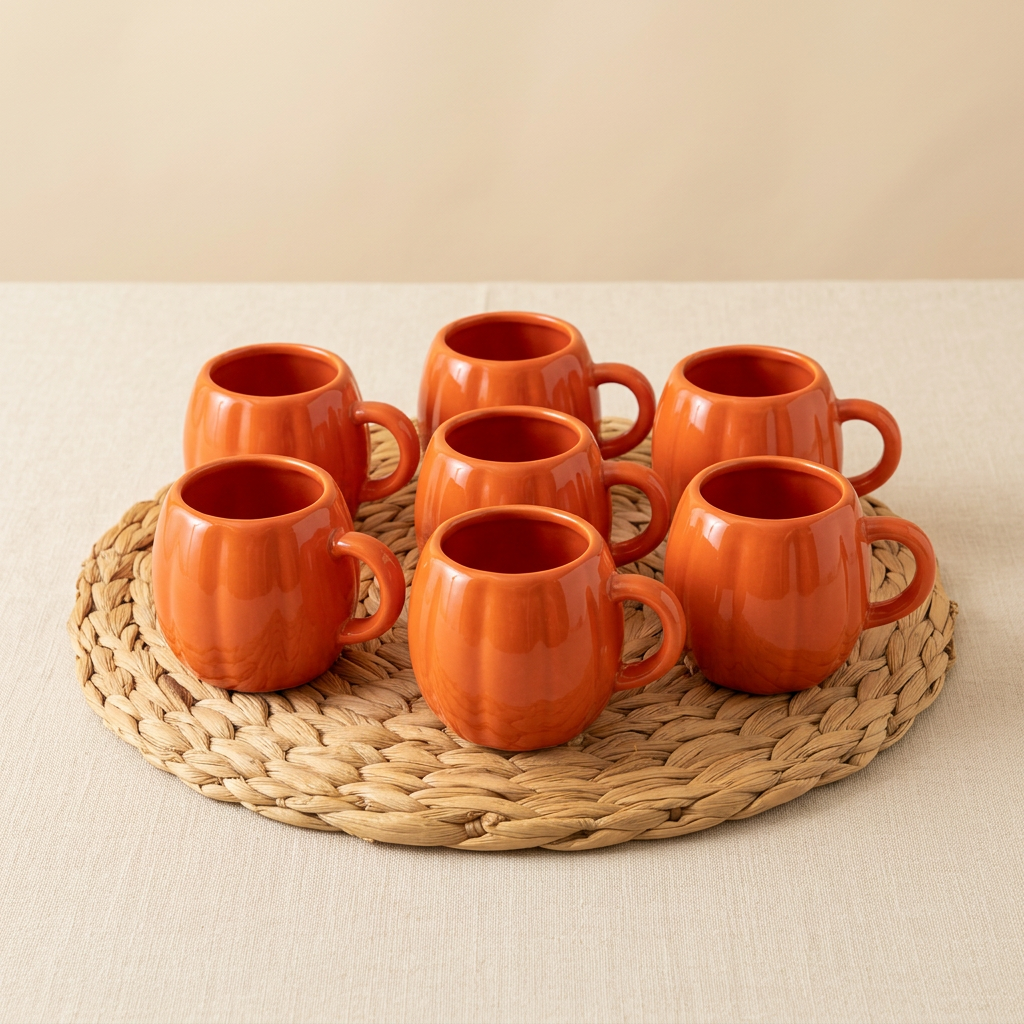 Nour Home "Pumpkin Pop" Turuncu Seramik Kupa (150 ml)