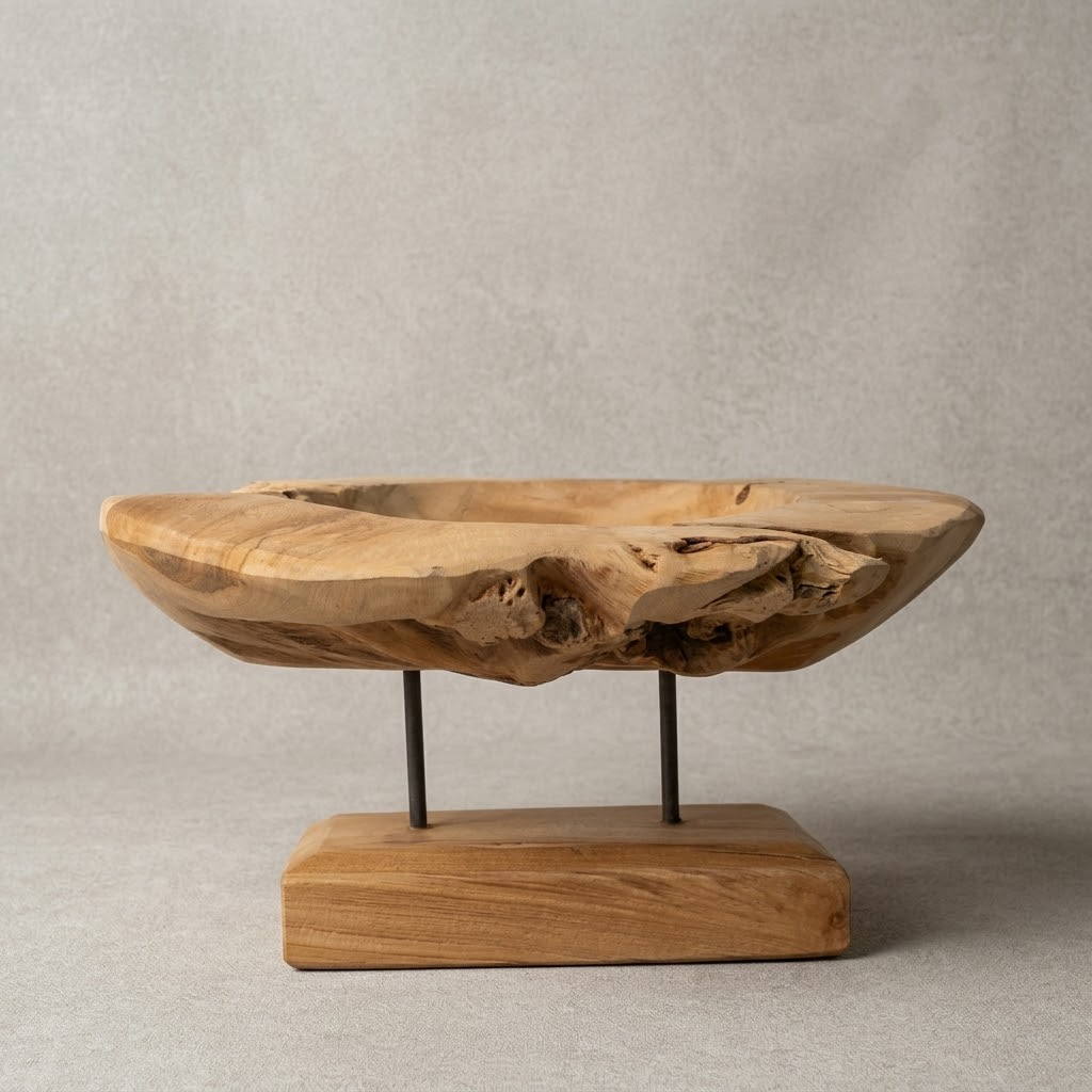 DOĞAL TEAK AĞACI MASA ÜSTÜ DEKOR