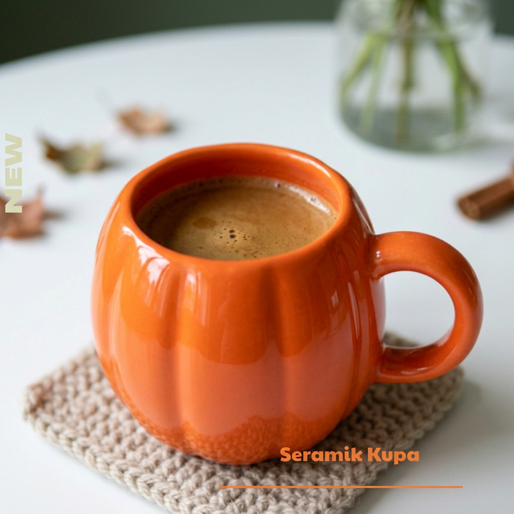 Nour Home "Pumpkin Pop" Turuncu Seramik Kupa (150 ml)
