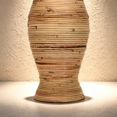 Doğal Rattan El İşçiliği Dekoratif Vazo (70 cm)